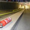 Offenes Feuer gab es keins in der Tiefgarage, dafür aber einen Feuerlöscher der missbräuchlich betätigt wurde.