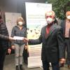 Spendenübergabe des Cartellverbandes (von links): Gregor Stacha (Geschäftsführer Palliativo), Tanja Lohrbacher (Pflegekraft Palliativo), Manfred Erhard (Vors. CV Zirkel), Michael Büttner (Kassier CV Zirkel).