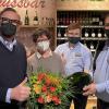 Im Bild (von links) Inhaber Marco Trabold, Weinfachberaterin Silvaine Zürn, Mitarbeiter Weinabteilung Josef Scheer, Abteilungsleiter und Weinfachberater Sascha Conrad.