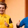 Für den "1. Haßberg-Marathon" ganze vier Stunden und acht Minuten unterwegs: (von links) die Marathon-Läufer Jonas Pflüger und Florian Hümpfner.