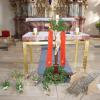 Weidenkätzchen werden traditionell an Palmsonntag in den Kirchen verwendet. Es gibt aber auch die Möglichkeit Alternativen wie Buchs zu verwenden. Das Bild entstand im vorigen Jahr in der Kirche in Oberweißenbrunn.