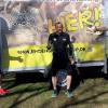 Start zum etwas anderen Rhön-Grabfeld-Cup-Lauf in Oberstreu: Initiator Dietmar Schultheis (rechts) ging mit den beiden Hollstädtern Alexander Klemm (links) und Arno Albert als Erster auf der Heimstrecke.