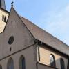 Der Giebel der Karmelitenklosterkirche in Bad Neustadt wird renoviert.