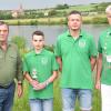 Im Bild (von links:) Ehrenmitglied Günther Reichert, Jungangler Justin Riedmann, 1. Vorstand Frank Faust und 2. Vorstand Roger Dittert