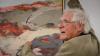 Werke von Robert Reiter sind bis 11. Juli in der  Galerie im Quadrat in der Kunsthalle Schweinfurt ausgestellt.  Robert Reiter zeigt hier, wie er Sackleinen als Strukturgeber für dieses Bild verwendet hat. 
