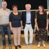 Der neugewählte Vorstand des Freundeskreis der Partnerstädte Kitzingen (von links) Martin Nicoly (Revisor), Ralph Hartner (Schriftführer), Karin Winkler (Referentin Montevarchi), Alt-OB Bernd Moser (Vorsitzender), Jocelyne Nicoly (Referentin Prades), Wioletta Baumgartner Sauer (Referentin Trzebnica), Günter Voit (Schatzmeister).