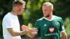 Trainer Tobias Strobl (links) und Daniel Adlung vom FC 05 Schweinfurt.