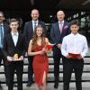 Die Schulbesten der Mittelschule Maroldsweisach (vorne von links) Leon Hümmer, Lena Böhm und Konstantin Schneider. Hinten (von links) Bürgermeister Wolfram Thein, Schulleiter Sebastian Hofmann und Klassenlehrer Daniel Kottenberg.