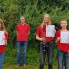 Auf dem Bild von links: Marco Schlembach (Vorsitzender), Klara Hasenpusch (Klarinette), Jürgen Weyer (Ausbilder Trompete), Laura Wolf (Klarinette), Simon Wolf (Trompete), Michael Baumgart (Ausbilder Klarinette).
