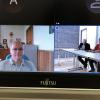 Videokonferenz mit (von links): Bischof Dom Bernardo Johannes Bahlmann,  Domkapitular Albin Krämer, Gemeindereferentin Martina Röthlein und Alexander Sitter, Referent für die Diözesanpartnerschaft mit Óbidos, Brasilien; Lateinamerika und Hilfswerke. 