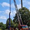 Die drei Arbeiter wurden von der Feuerwehr befreit.