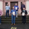 Verabschiedung der ausgeschiedenen Stadträte. Das Bild zeigt von links: Steffen Räder, Joachim Schmitt, Günther Faulstich, Alfred Thalheimer, Arvid Löflund, Edgar Schöppner und Bürgermeister Georg Seiffert. Auf dem Bild fehlen Andreas Griebel, Thea Schmidt und Rudi Büttner.