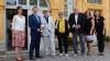 Eröffneten die Sonderausstellung im Trachtenmuseum (von links) Museumsbeauftragte Ute Krueger, Bürgermeister Peter Juks, Christoph Schülling, Margarita Schülling, Thomas Schülling, stellvertretende Bürgermeisterin Rosa Behon und Goldschmiedin Gabriele Fürus.