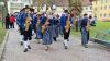 Die Blaskapelle Löffelstelzen beim Pferdemarktumzug im Schlossinnenhof Bad Mergentheim: Blasmusik live und Open-Air gibt es beim Projekt „Auf!Takt Tauberfranken“, das am Samstag, 18., und Sonntag, 19. September, startet.