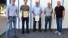 TSV-Vorsitzender Thomas Böh von Rostkron (links) bedankte sich bei (v. l.) Tobias Barthelmes, Otto Leisten, Uwe Dietz und Michael Hutterer für deren langjährige Treue zum Verein beziehungsweise für deren langjähriges ehrenamtliches Engagement.