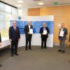Insgesamt 151 Prüferinnen und Prüfer wurden geehrt – drei davon für 40 Jahren ehrenamtlicher Tätigkeit.  Im Bild (von links) Lukas Kagerbauer (Bereichsleiter IHK-Berufsausbildung), Regierungspräsident Eugen Ehmann, die Geehrten Elmar Eck, Hilmar Pilger und Alfons Freibott sowie der stellvertretende IHK-Hauptgeschäftsfüher Jürgen Bode.