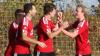 Siebenmal jubelten die Schwarzacher Spieler (von links) Dominik Laudenbach, Tim Reiner, Patrick Weber und Leopold Brachat beim Sieg gegen Sommerhausen/Winterhausen. Reiner ragte mit drei Toren heraus, womit er dem in der Kreisliga-Torschützenliste führenden Osakpolor Iyore auf den Fersen ist.