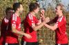 Siebenmal jubelten die Schwarzacher Spieler (von links) Dominik Laudenbach, Tim Reiner, Patrick Weber und Leopold Brachat beim Sieg gegen Sommerhausen/Winterhausen. Reiner ragte mit drei Toren heraus, womit er dem in der Kreisliga-Torschützenliste führenden Osakpolor Iyore auf den Fersen ist.