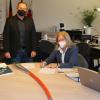 Vertragsunterzeichnung im Rathaus (von links): Jochen Müssig (Koordinator BBV im Landkreis), Robert Link (BBV-Regionalleiter Vertrieb), Bürgermeisterin Anette Schmidt und Eric Hermann (Wirtschaftsförderer der Stadt Tauberbischofsheim).