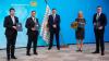 Ministerpräsident Markus Söder (Mitte) mit den Neuen in seiner Regierungsmannschaft (von links): Innenstaatssekretär Sandro Kirchner, Bauminister Christian Bernreiter, Sozialministerin Ulrike Scharf  und Wissenschaftsminister Markus Blume (alle CSU).