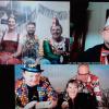 Bei der närrischen Weinprobe waren (von links) die Albertshöfer Weinprinzessin Emmi I. (Wendemuth)(Mitte) und ihre Familie mit Philipp Wenkheimer, Edgar Gramlich, und (unten) Pascal Philp, Cindy Reitmeier und Axel Ehliger.