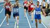Patrick Schneider (rechts) läuft bei den deutschen Hallen-Meisterschaften in der Leichtathletik in Leipzig beim 400-Meter-Finale der Männer als Erster ins Ziel.