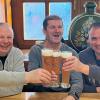 Drei der siegreichen vier Spieler des TV Ochsenfurt, Abteilung Tischtennis (v.l.): Peter Herbst, Friedrich Binder und Andreas Stark. Auf dem Bild fehlt Dietmar Weger.