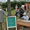 Gerda Braun zupft die Stroh-Osterhasen in Traustadt zurecht. Gerda Braun zupft die Stroh-Osterhasen in Traustadt zurecht.