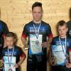 Johannes Adam (Jugendtrainer), Nikita Kapcikov, Markus Bedel, Lennox Adam und Marc Feser (Jugendtrainer).