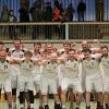 Die Basketballer der DJK Schweinfurt sind Meister der Bayernliga Nord 2021/22.
Vorne von links: Trainer Klaus Ludwig, Vlatko Andonov, Lars Mantel, Benni Weber, Tom Ludwig, Lukas Vennemann, Michele Grauso, Co-Trainer Georg Hernas.
Hinten von links: Finn Ludwig, Dimitar Delipetrov, Tim Zenger, Jan Rüttinger, Clemes Beckmann und Marcel Rink.