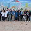 Gute Stimmung am Wernecker Beach: Die Vorstandschaft des TSV Werneck freut sich über die Fertigstellung der neuen Sportanlage und begrüßte die Hauptsponsoren und weitere geladene Gäste bei einer Vorab-Eröffnungsfeier.