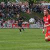 Patrick Hofmann (am Ball) erzielte beim 4:1-Hinspielsieg des TSV Aubstadt gegen den FC Pipinsried alle vier Treffer.