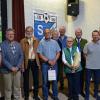 Im Bild (von links): Sportvorstand Patrick Amthor, 1. Vorstand und Jubilar Peter Keller, Robert König, Thomas Keller, Rudi Selzam, 3. Bürgermeister Manfred Peter, Irmgard Kress, Thomas Heilmann, Oliver Seemann, Josef Rückert, 2. Vorstand Jürgen Brembs.