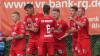 Einigen Grund zu jubeln hatten die Spieler des TSV Aubstadt beim 9:1 gegen den SV Schalding-Heining im letzten Spiel der Regionalliga-Saison.