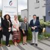 Geschäftsführer Wolfgang Vogt, MUDr. Lucia Bliznak, Jutta Bungenstab und Geschäftsführerin Ursula Schulte-Schlingmeyer stellten Landrat Christoph Schauder (von links) die Arbeit der Kitzberg-Klinik in Bad Mergentheim vor.
