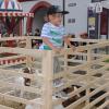 Dieser Bub spielte mit den Ziegen und turnte auf deren Holzstall herum. Dieser Bub spielte mit den Ziegen und turnte auf deren Holzstall herum.