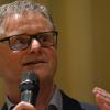 Auch auf der Bühne im Einsatz: Redaktionsleiter Michael Nöth beim Wahlforum zur Bürgermeisterwahl in Bad Königshofen im Jahr 2020.