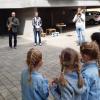 Musiklehrer des Musikvereins Bergtheim beim Auftakt zur Instrumentenjagd.