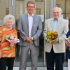 Bürgermeister Klaus Schmidt (2. von links) ehrte Anni Seewald (links) für 20 Jahre Mitgiedschaft bei der Sudetendeutschen Landsmannschaft und Günther Jauernig sowie Margarete Spanheimer für 65 Jahre Mitgliedschaft anlässlich der Monatsversammlung des Vereins.