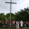 Pfarrer Riedel, Pfarrer Steigerwald, Gemeindereferent Nottka und der Musikverein Güntersleben gestalteten den ökumenischen Gottesdienst auf der Steinhöhe.
