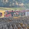 Brand einer größeren Ackerfläche im Bereich "Imkerkreuz" bei Wülfershausen.