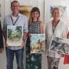 Im Bild (von links): Peter Schleich (Vorstandsvorsitzender Sparkasse Schweinfurt-Haßberge), Lars Kruse (scheidender Vorsitzender Deutsche Aquarellgesellschaft, Nataliia Englert, Anja Gensert und Gabriele Templin-Kirz (neue Vorsitzende Deutsche Aquarellgesellschaft).