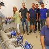 Sie öffneten die Schieber im neuen Pumpwerk Königshofen: Wassermeister Jürgen Röckert (vorne), Bürgermeister Lukas Braun, WVMT-Verbandsvorsitzende Anette Schmidt (von links).