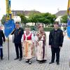 Trachtenträger aus Franken mit dem Landesvorsitzenden.