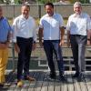 Aus Anlass der Erdgaskrise informierte sich der Grünen-Bundestagsabgeordnete Sebastian Schäfer beim Stadtwerk Tauberfranken. Von links: Stadt- und Kreisrat Rainer Moritz, Geschäftsführer Paul Gehrig, Sebastian Schäfer, Geschäftsführer Norbert Schön und Stadtrat Thomas Tuschhoff.