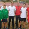 Bei den Unterfränkischen Mehrkampfmeisterschaften in der Leichtathletik gefielen (von links) Stefanie Gößmann-Schmitt (TG 48), Lars Müller, Elias Eberwein, Leon Schenk (alle DJK), Felix Fähr, Erik Walter, Silas Fähr und Benedikt Müller (alle TG 48).