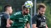 Mathias Leicht (Mitte) vom TSV Großbardorf II war für ein Tor gegen die DJK Altbessingen für den Bayerntreffer im August nominiert.