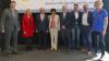 Gemeinsam für die Zukunft (von links): Lothar Pfeuffer, Landrätin Tamara Bischof,  Klaus und Rosemarie Pfeuffer, Oberbürgermeister Stefan Güntner, Frank-Joachim Pfeuffer, Radu Ferendino (IHK) und Carmen Ittenbinder (Firma Sartorom).