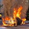 Am Donnerstag kam es am Pendlerparkplatz an der A 70-Anschlussstelle Werneck zu einem Fahrzeugbrand.