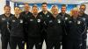 Der TSV Großbardorf in der Saison 2022/23 in der Zweiten Kegel-Bundesliga, Mitte, mit Trainer Axel Tüchert (von links), René Wagner, Andy Behr, Daniel Eberlein, Patrick Ortloff, Matthias Menninger, Michael Indiger, Torsten Frank und Holger Hubert.